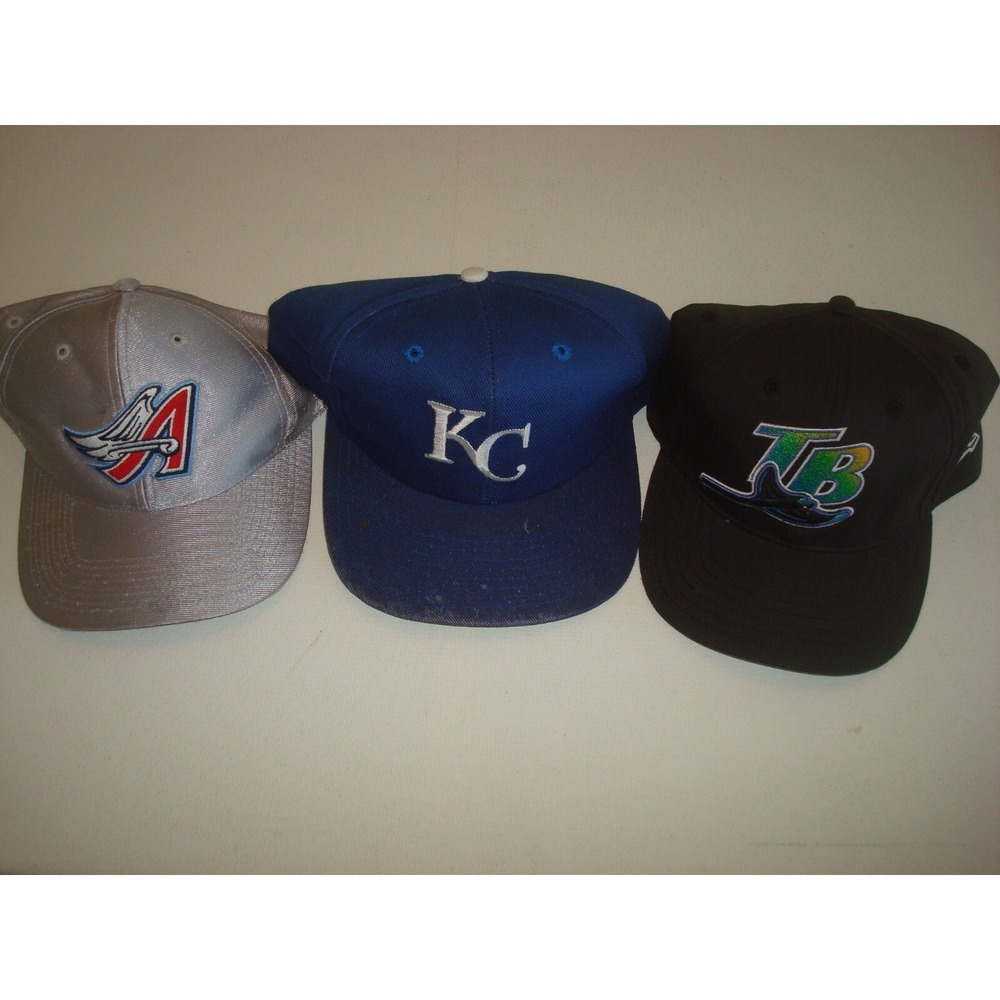 3PCT LOT SPORTS ANGELS ROYALS RAYS NEW ERA   90S SNAPBACK  HAT CAP VINTAGE EE3‎